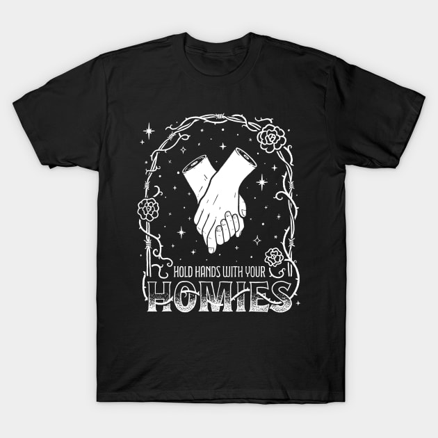 Hold Hands With Your Homies - Black T-Shirt by B McCormick ART